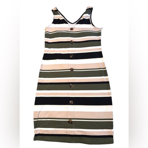 No Boundaries Dresses & Skirts - No Boundaries Juniors XXL Striped Ribbed Knit Bodycon Sleeveless Dress